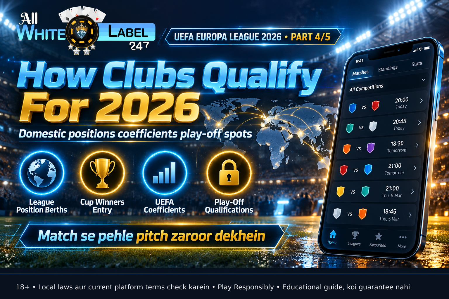 Infographic explaining qualification pathways for 2026 UEFA Europa League entrants.